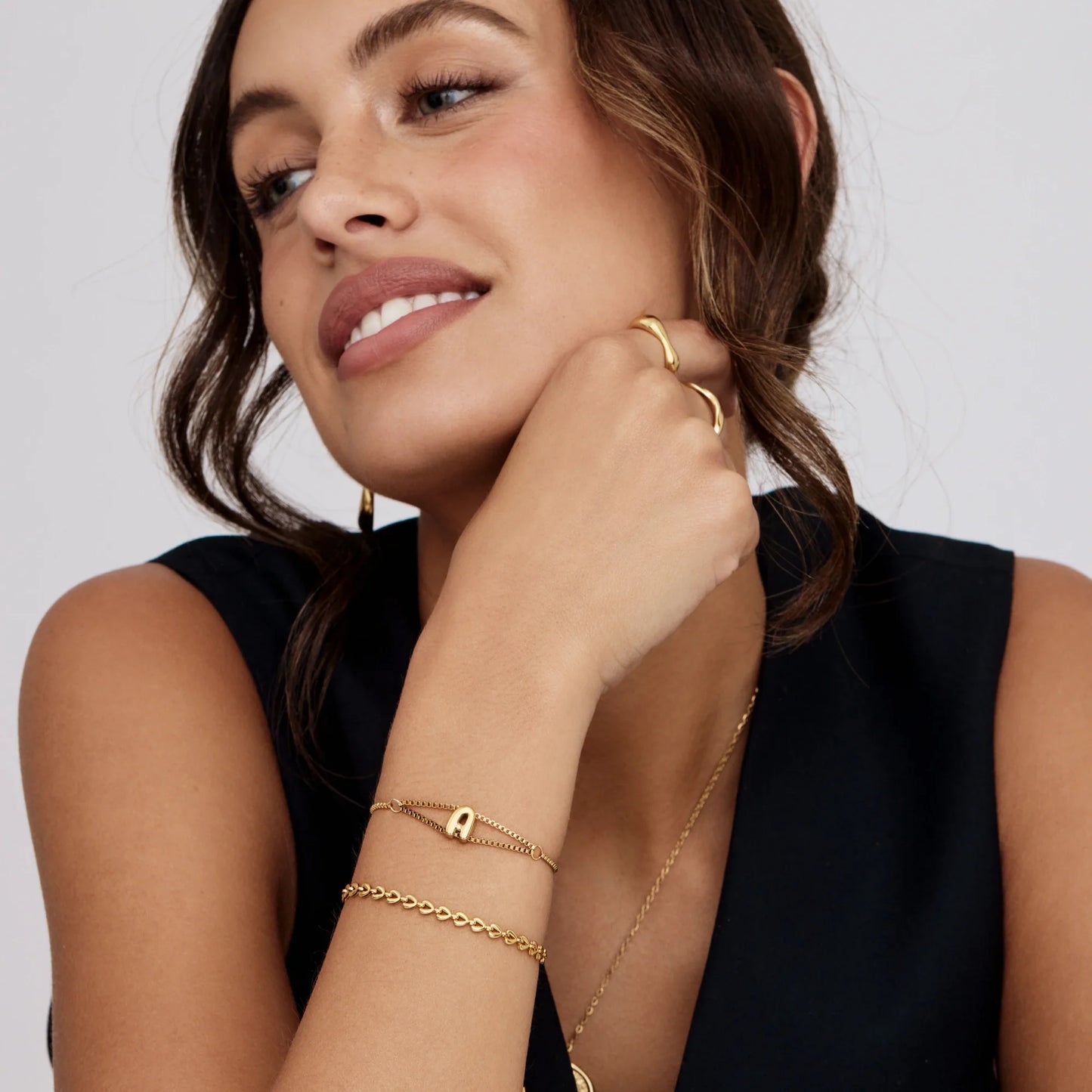 Bubble Initial Bracelet