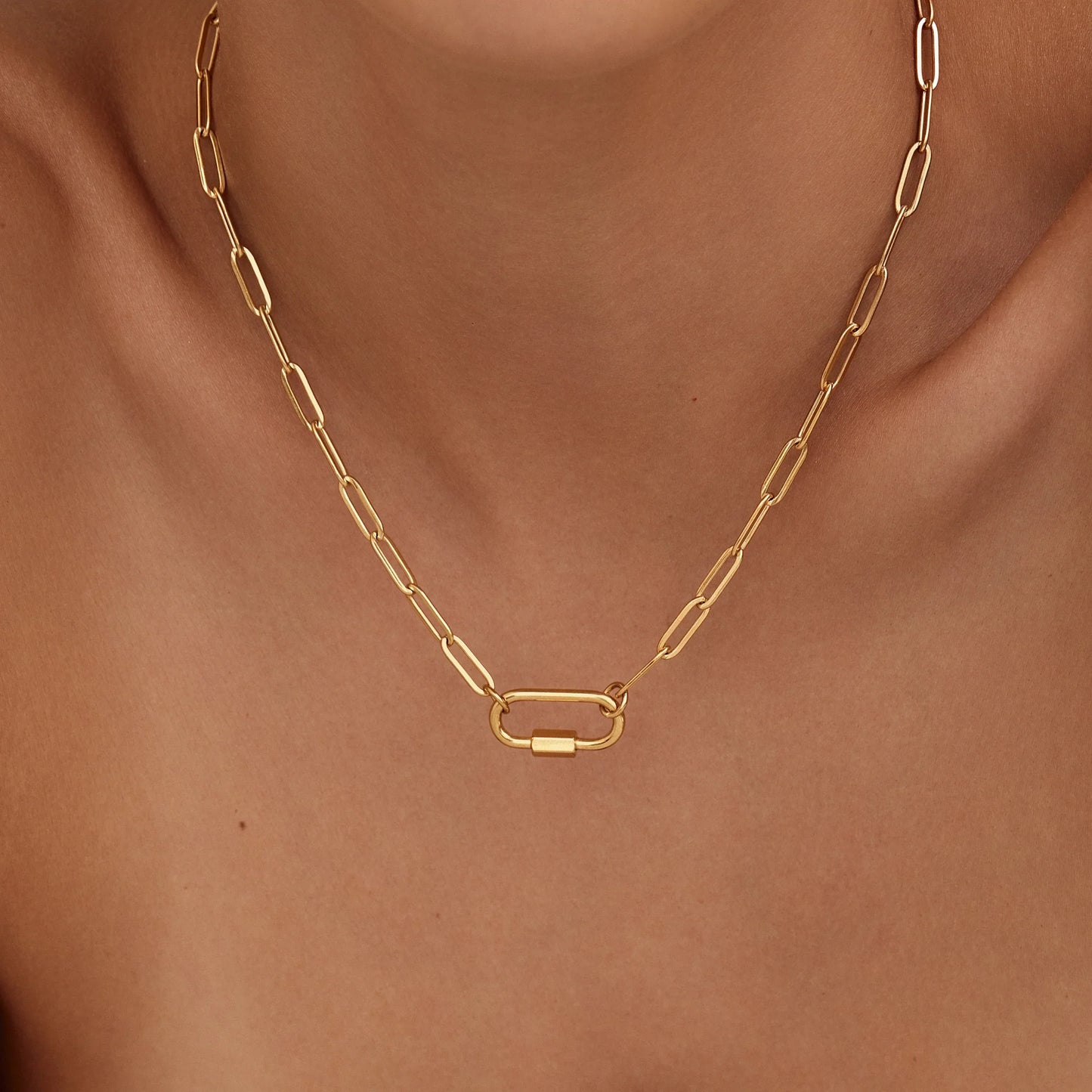 Carabiner Charm Lock Necklace