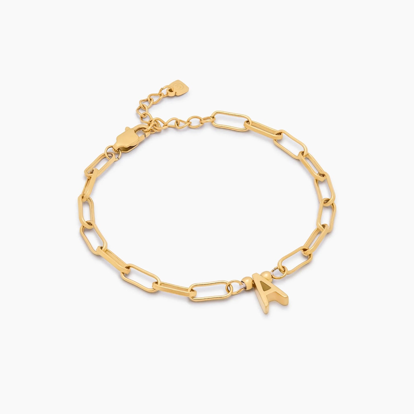 Paperclip Initial Charm Bracelet