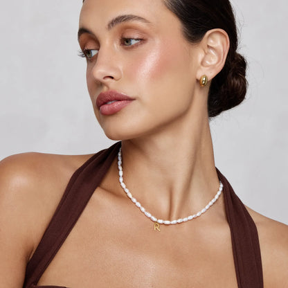 [BUY 1 GET 2] Statement Initial Pearl Necklace