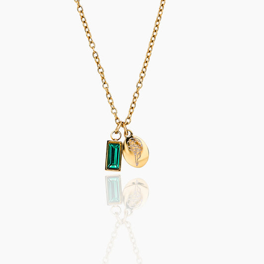 Personalized Bloom & Birthstone Necklace