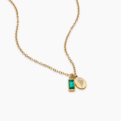 Personalized Bloom & Birthstone Necklace