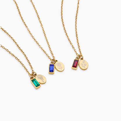 Personalized Bloom & Birthstone Necklace
