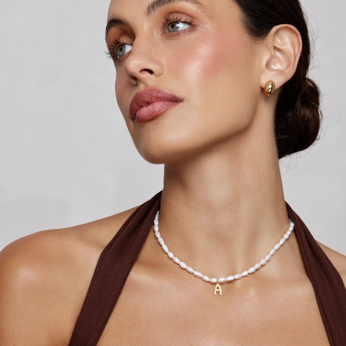 [BUY 1 GET 2] Statement Initial Pearl Necklace