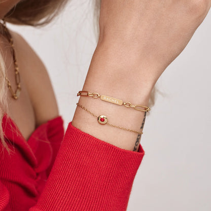 Engraved Name-Date Paperclip Bracelet
