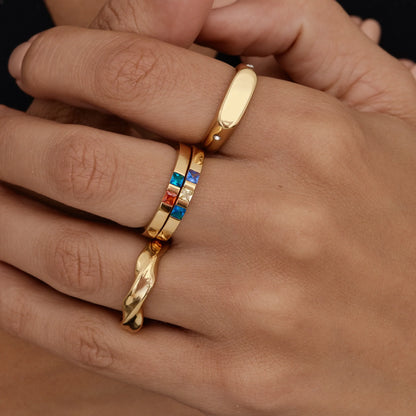 Twin Star Signet Ring