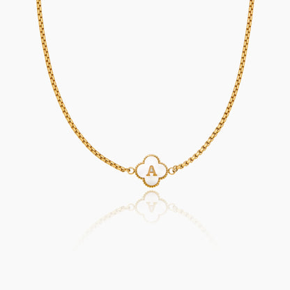 Pearl Clover Initial Necklace