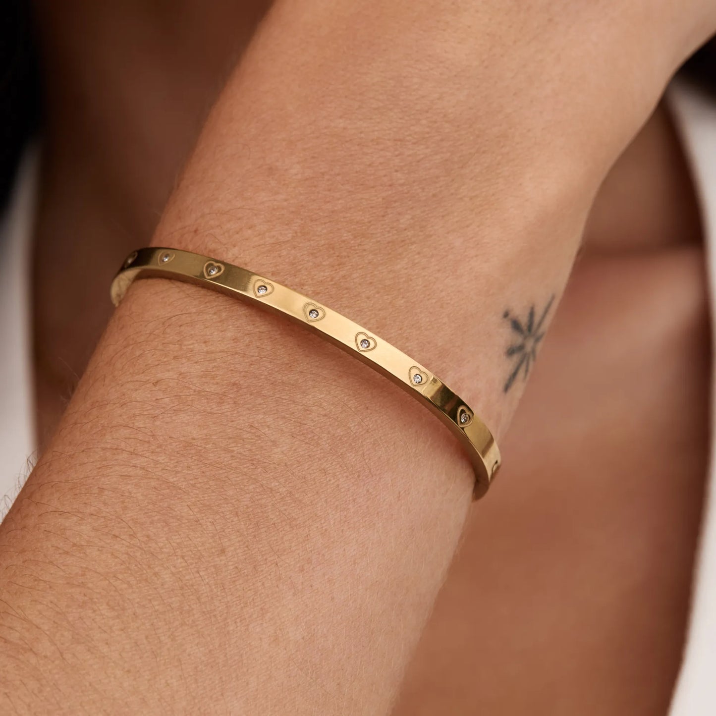 Crystal Heart Bangle
