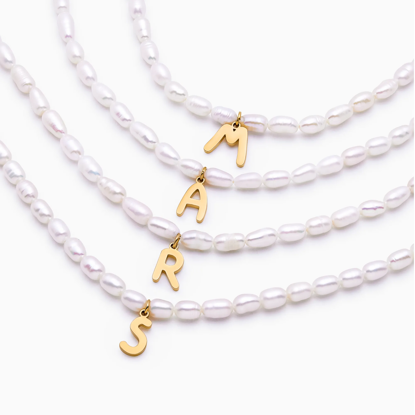 [BUY 1 GET 2] Statement Initial Pearl Necklace
