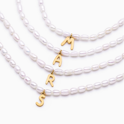 [BUY 1 GET 2] Statement Initial Pearl Necklace